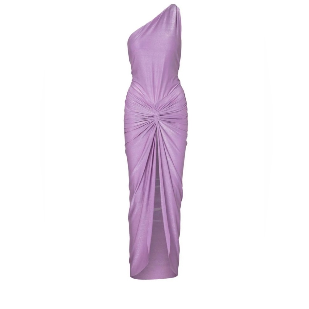 Baobab Marea Satin One-Shoulder Dress - Purple